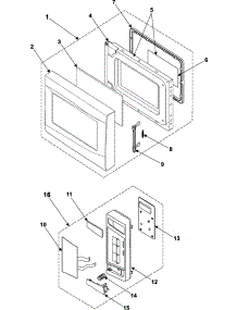 02 - Control Panel / Door Assembly parts for Samsung Microwave MS1240BB from AppliancePartsPros.com