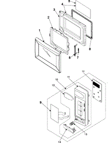 02 - Control Panel / Door Assembly parts for Samsung Microwave MS1470WA from AppliancePartsPros.com
