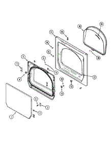 04 - Door (Upper) parts for Admiral Dryer MUE15MNAGW from AppliancePartsPros.com