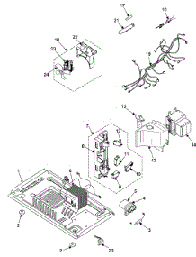 03 - Internal Control / Latch Assy / Base parts for Samsung Microwave MW1040WC/XAA from AppliancePartsPros.com
