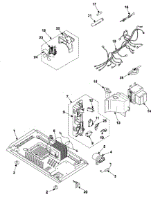 03 - Internal Control / Latch Assy / Base parts for Samsung Microwave MW1135WB from AppliancePartsPros.com