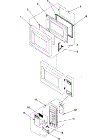 02 - Control Panel / Door Assembly parts for Samsung Microwave MW1150WA from AppliancePartsPros.com