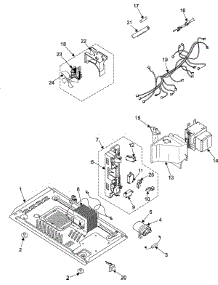 03 - Internal Control / Latch Assy / Base parts for Samsung Microwave MW735WB from AppliancePartsPros.com