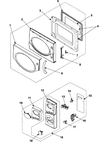 02 - Control Panel / Door Assembly parts for Samsung Microwave MW880BSA from AppliancePartsPros.com