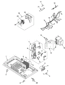 03 - Internal Control / Latch Assy / Base parts for Samsung Microwave MW880GRA/XAA from AppliancePartsPros.com