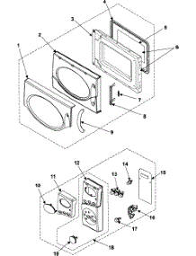 02 - Control Panel / Door Assembly parts for Samsung Microwave MW880KSA/XAA from AppliancePartsPros.com