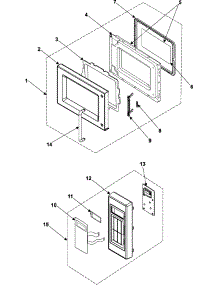 02 - Control Panel / Door Assembly parts for Samsung Microwave MW888STB from AppliancePartsPros.com