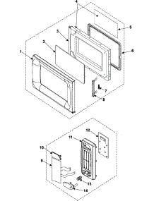 02 - Control Panel / Door Assembly parts for Samsung Microwave MW965BB from AppliancePartsPros.com