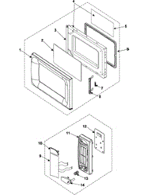 02 - Control Panel / Door Assembly parts for Samsung Microwave MW965BB/XAA from AppliancePartsPros.com