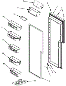 16 - Refrigerator Door parts for Maytag Refrigerator MZD2665HES from AppliancePartsPros.com