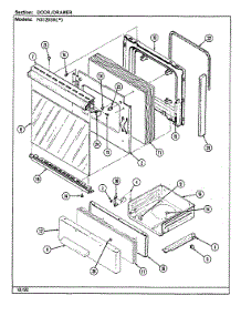 04 - Door / Drawer (N3120srx) parts for Norge Range N3110KRW from AppliancePartsPros.com