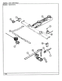 04 - Gas Controls (N3121xpx) parts for Norge Range N3121XPW from AppliancePartsPros.com