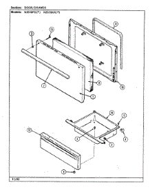04 - Door / Drawer (N3510pr, N3510kr) parts for Norge Range N3510KRW from AppliancePartsPros.com