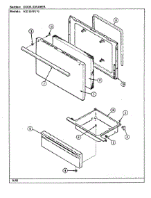 05 - Door / Drawer (N3510ppx) parts for Norge Range N3510PPW from AppliancePartsPros.com