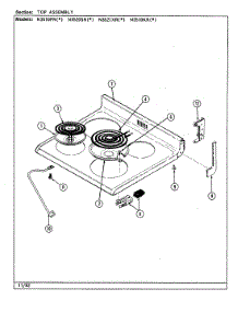 05 - Top Assembly (N3510pr, N3520sr) parts for Norge Range N3510PRW from AppliancePartsPros.com