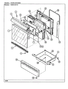 05 - Door / Drawer (N3521xpx) parts for Norge Range N3521XPW from AppliancePartsPros.com