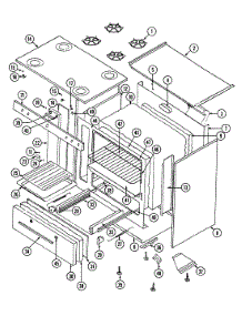 04 - Oven / Body parts for Norge Range N4251WTW from AppliancePartsPros.com