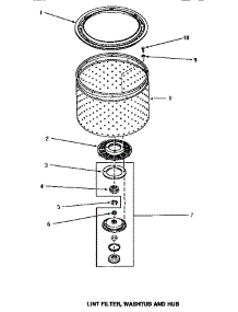 09 - Lint Filter, Washtub & Hub parts for Amana Washer NA2310 from AppliancePartsPros.com