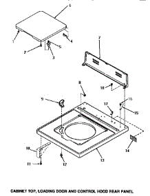 05 - Cab Top / Loading Dr & Ctrl Hood Rear Pan parts for Amana Washer NA3312 from AppliancePartsPros.com