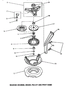 04 - Brg Hsg / Brake / Pulley & Pivot Dome parts for Amana Washer NA3511 from AppliancePartsPros.com