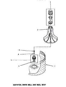 02 - Agitator, Drive Bell & Seal Seat parts for Amana Washer NA4821 from AppliancePartsPros.com