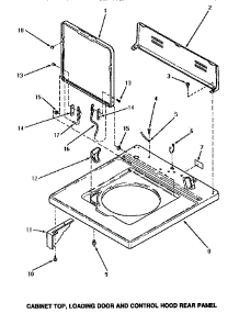05 - Cab Top / Loading Dr & Ctrl Hood Rear Pan parts for Amana Washer NA4821 from AppliancePartsPros.com