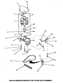 15 - Motor, Mtg Bracket, Belts & Idler Assy parts for Amana Washer NA4821 from AppliancePartsPros.com