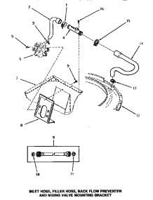 11 - Inlet / Fill Hose / Back Fl Preventer & Brkt parts for Amana Washer NA6821 from AppliancePartsPros.com