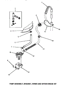 16 - Pump Assy / Brkt / Hoses & Siphon Break Kit parts for Amana Washer NA6821 from AppliancePartsPros.com