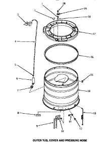 14 - Outer Tub, Cover & Pressure Hose parts for Amana Washer NA7321 from AppliancePartsPros.com