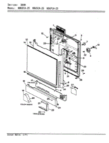 02 - Door parts for Norge Dishwasher NDU5CA-25 from AppliancePartsPros.com