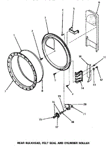 10 - Rear Blkhd, Felt Seal & Cylinder Roller parts for Amana Dryer NE2113 from AppliancePartsPros.com