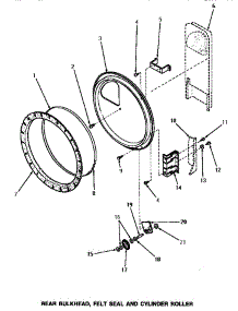 10 - Rear Blkhd, Felt Seal & Cylinder Roller parts for Amana Dryer NE4513 from AppliancePartsPros.com