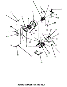 08 - Motor, Exhaust Fan & Belt parts for Amana Dryer NE5513 from AppliancePartsPros.com