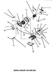 08 - Motor, Exhaust Fan & Belt parts for Amana Dryer NE6513 from AppliancePartsPros.com