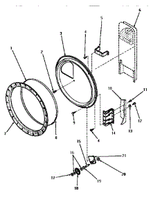 10 - Rear Blkhd, Felt Seal & Cylinder Roller parts for Amana Dryer NE8833 from AppliancePartsPros.com