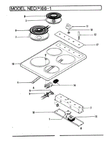02 - Top Assembly parts for Norge Cooktop NECA86-1 from AppliancePartsPros.com