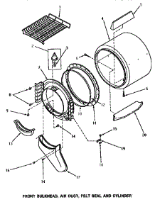 03 - Fr Blkhd, Air Duct, Felt Seal & Cylinder parts for Amana Washer NG7319 from AppliancePartsPros.com
