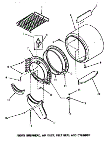 03 - Fr Blkhd, Air Duct, Felt Seal & Cylinder parts for Amana Washer NG8639 from AppliancePartsPros.com