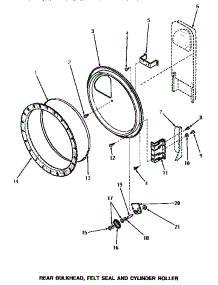 11 - Rear Blkhd, Felt Seal & Cylinder Roller parts for Amana Washer NG8639 from AppliancePartsPros.com