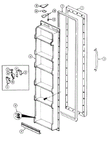 02 - Freezer Door parts for Maytag Refrigerator NS207MA / DR02A from AppliancePartsPros.com