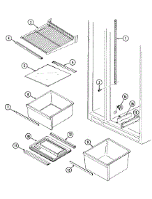 08 - Shelves & Accessories parts for Maytag Refrigerator NS207PA from AppliancePartsPros.com