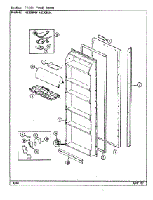 04 - Fresh Food Door parts for Maytag Refrigerator NS208MA / DR07A from AppliancePartsPros.com