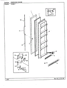 02 - Freezer Door parts for Admiral Refrigerator NS20L7A / BN01D from AppliancePartsPros.com
