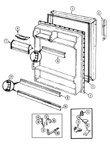 04 - Fresh Food Door parts for Maytag Refrigerator NT156MW / DC05A from AppliancePartsPros.com