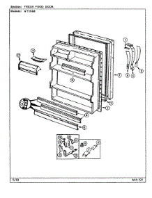 04 - Fresh Food Door parts for Norge Refrigerator NT194M / DC61A from AppliancePartsPros.com
