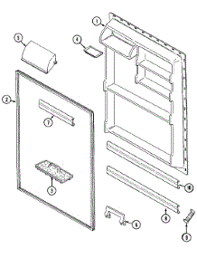 04 - Fresh Food Inner Door parts for Norge Refrigerator NT198NA from AppliancePartsPros.com