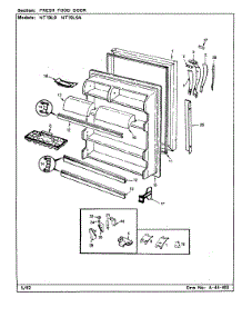 04 - Fresh Food Door parts for Admiral Refrigerator NT19L9A / CA62A from AppliancePartsPros.com