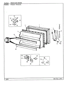 03 - Freezer Door parts for Admiral Refrigerator NT21L9A / BA76B from AppliancePartsPros.com