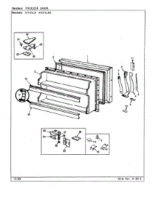 03 - Freezer Door parts for Admiral Refrigerator NT21L9A / CA76A from AppliancePartsPros.com